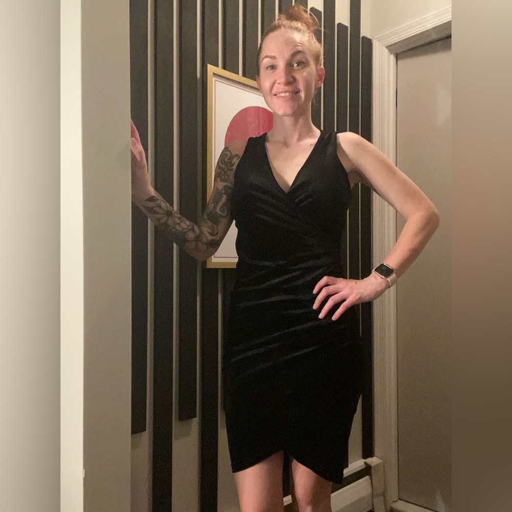 Black velvet dress